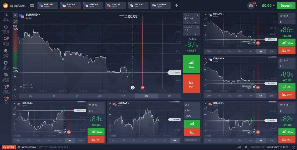 ภาพหน้าจอโปรแกรมเทรด iqoption