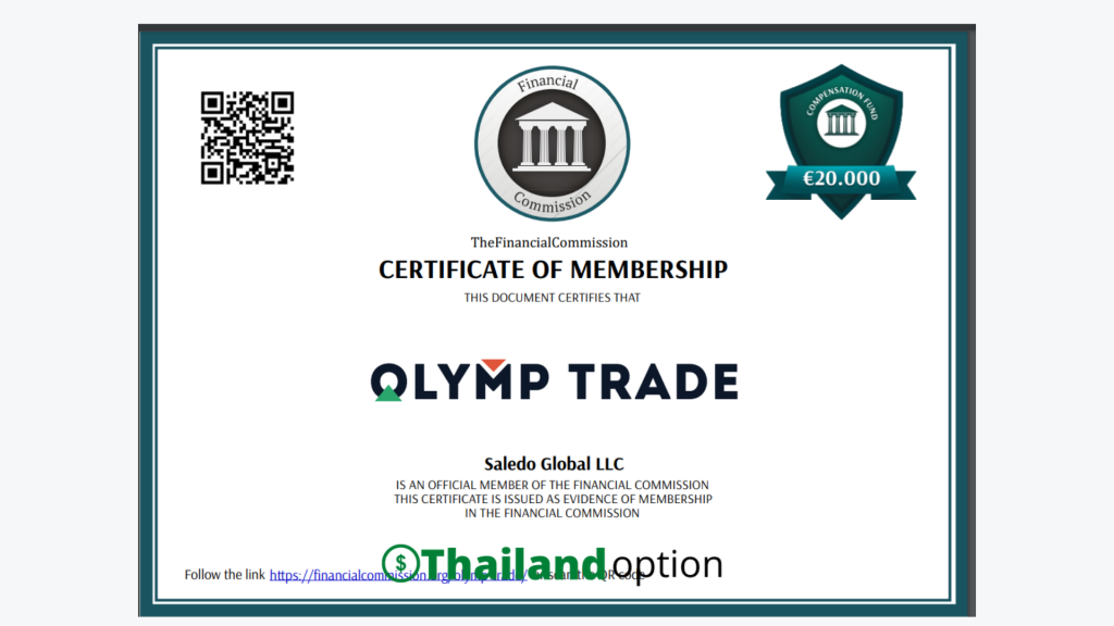 certificate olymp trade